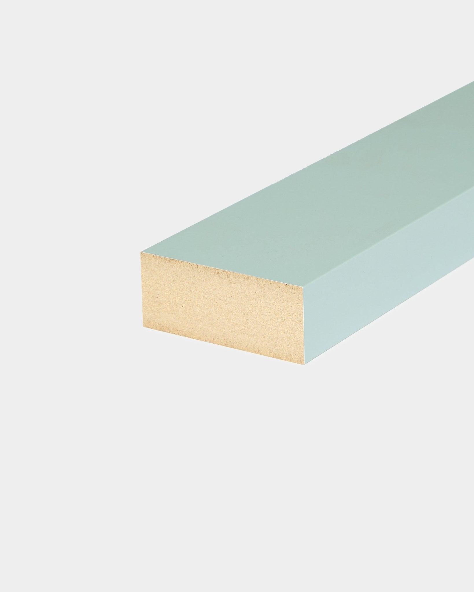 Lamela terminal WoodUpp / Cloud, 6,7 cm, Painel acústico retangular azul-claro com moldura em MDF, concebida para instalação em Akupanel ou na parede.